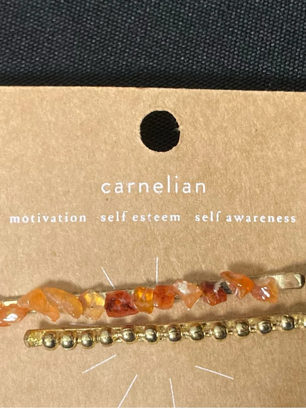 ⭐️ Matr Boomie Carnelian Crystals Indali Bobbie Pins Set Of 2